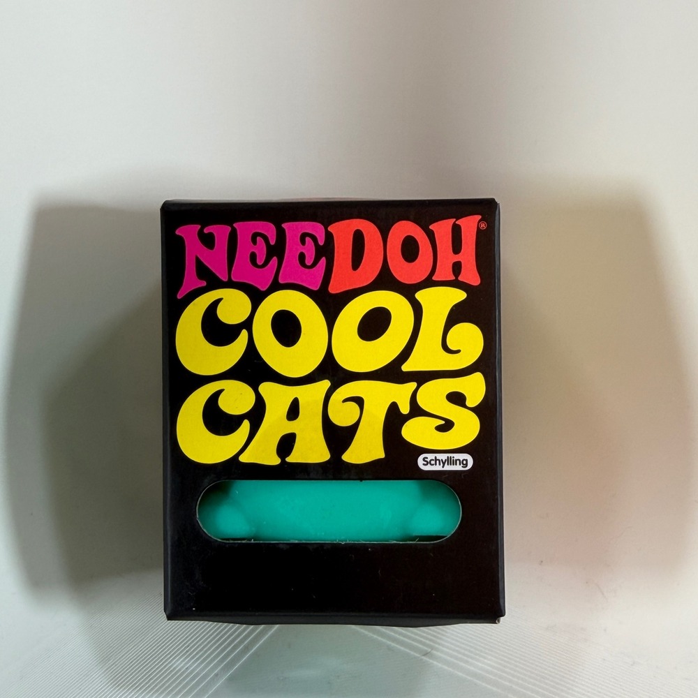Schylling NeeDoh Cool Cats Teal Green Sensory Squish Fidget Toy New